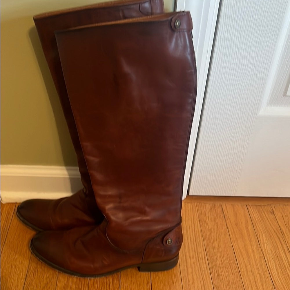 Elegant Brown Leather Knee-High Boots